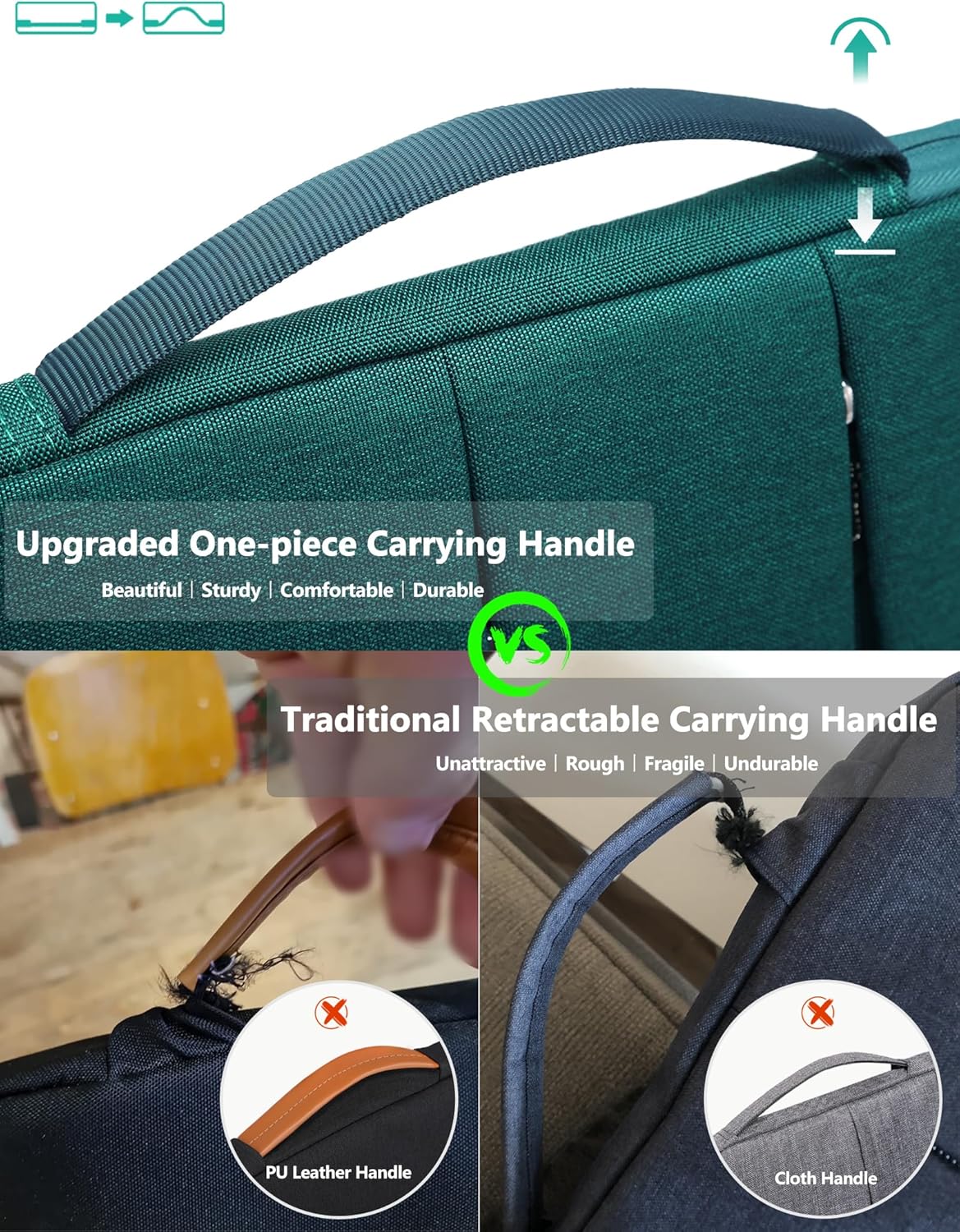 HYZUO 13.3-14 Inch Laptop Sleeve Bag for MacBook Pro 14 M5-M1, MacBook Air/Pro 13, 13.8-13 Surface Laptop/Book, Portable Notebook Case for 13" HP Dell Lenovo ThinkPad Asus Acer Samsung, Dark Green