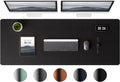 Aothia Leather Desk Pad Protector - Large Mouse Pad, Office Desk Mat, Non-Slip PU Leather Desk Blotter, Laptop Desk Pad, Waterproof Desk Writing Pad for Office and Home (Black, 38" x 13.7")
