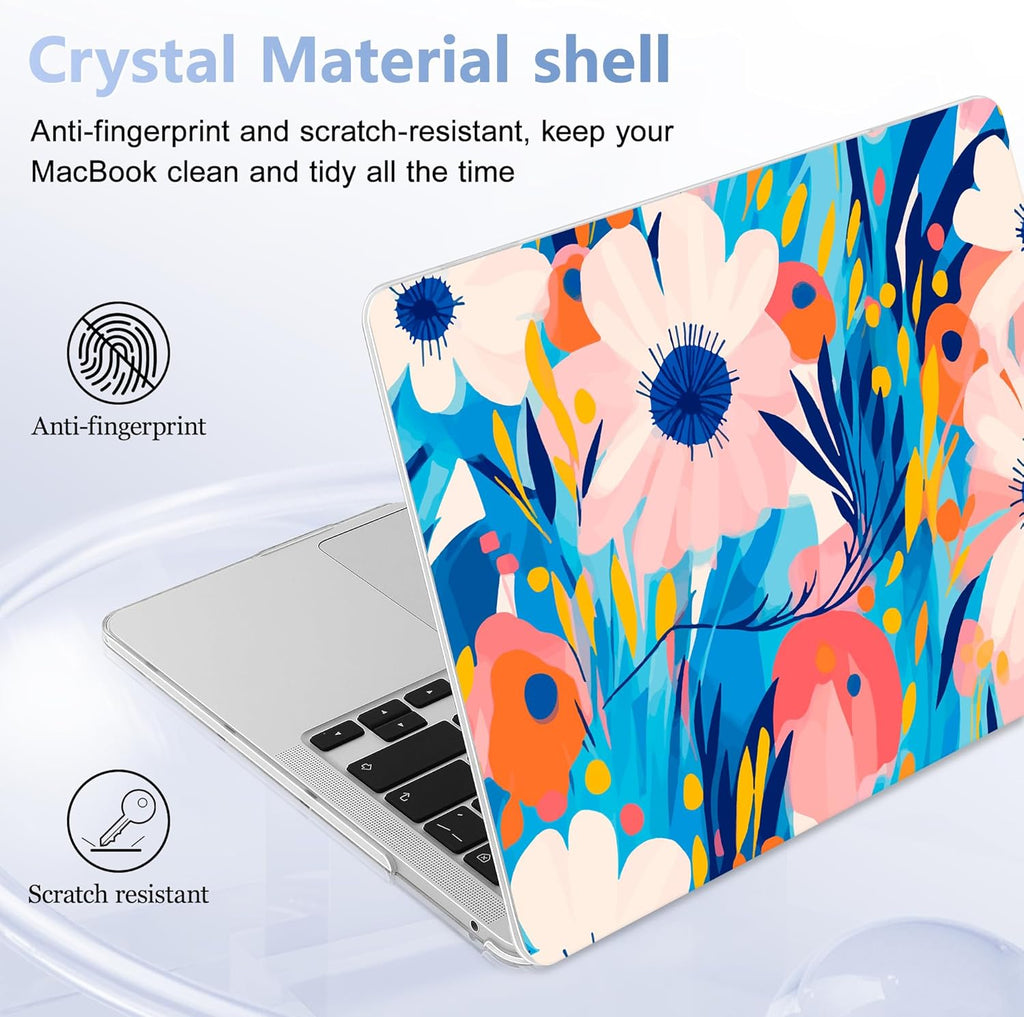 Case for MacBook Pro 13 inch with/Without Touch Bar (2016-2022, M2 A2338 M1 A2289 A2251 A2159 A1989 A1706 A1708), Hard Shell + Keyboard Cover + Dust Plug, Ornament
