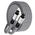 Optical Audio Cable 50 FT, Digital Audio Cable, Toslink Fiber Optic Cord, [Nylon Braided, Slim Aluminum Shell, Gold Plated Connector], for Home Theater, Sound Bar, PS4, Xbox, TV and More
