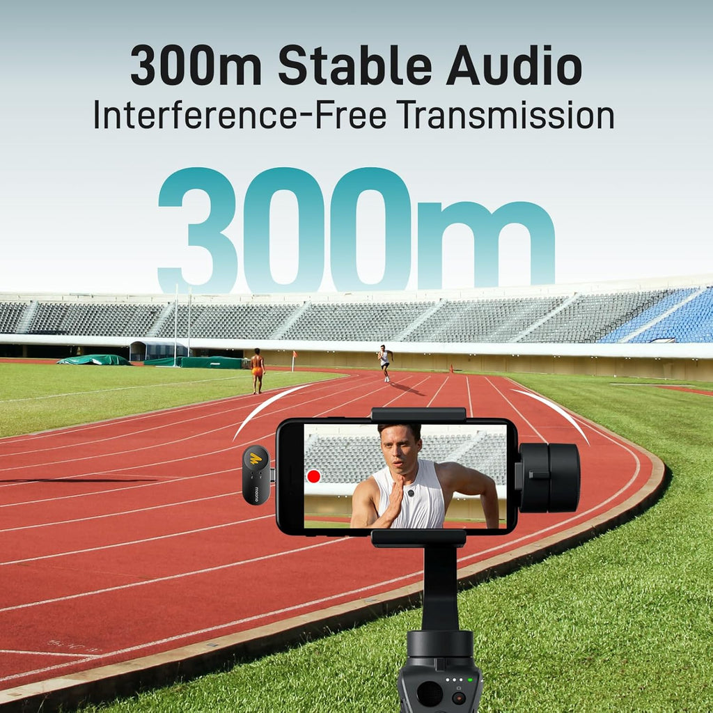 MAONO Wireless Lavalier Microphone for iPhone 14 and Below, MFi Certified Lightning Plug, 48KHz 24Bit, 1000ft Range, Voice Filter, Noise Cancellation, 30H Use for Video Recording, Streaming - Wave T5