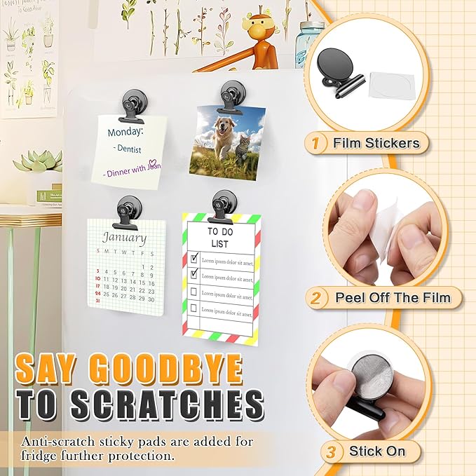 Grtard 12Pack Fridge Magnets, Detailed List Display Paper Fasteners on Home& - Image 2