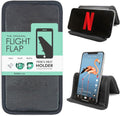 Folden Airplane Phone Holder, Foldable Cell Phone Stand Desk – Flexible Tablet Phone Holder for Bed, Desk, Office, Treadmill – Mobile Stand Phone Accessories, Plane Travel Essentials (Vegan Leather)