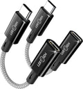 2 Pack Lightning to USB C Adapter,Lightning Female to USB C Male Cable Adapter Type C Charger Connector for iPhone 17 16 15 Pro Max Plus,Samsung S25/S24/S23,Fast Charging & Data Sync,Not for Audio/OTG