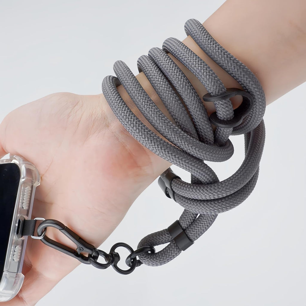 Adjustable Cell Phone Lanyard Crossbody Smartphone Strap Soft Rope Phone Lanyard for Around the Neck Holder (Grey)