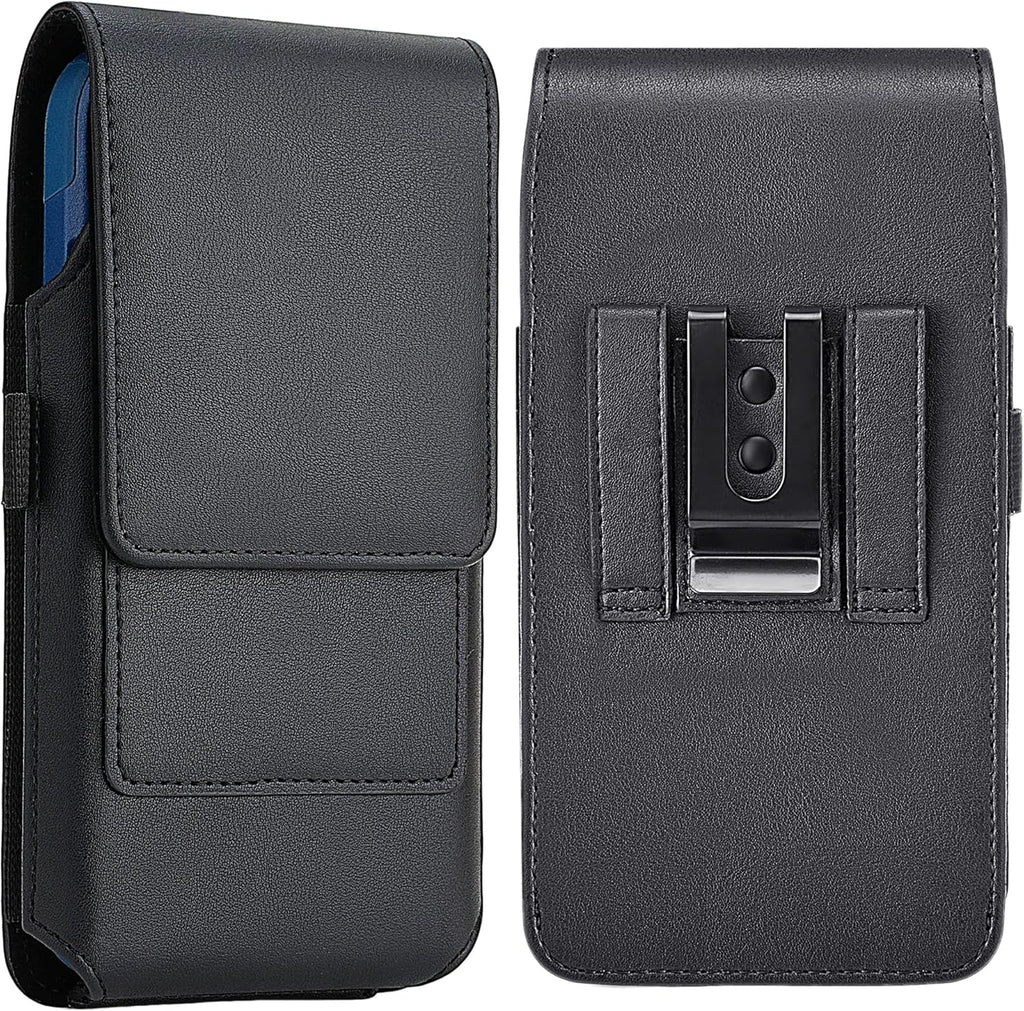 Mopaclle Vertical Cell Phone Holster with Belt Clip and Loop,Rugged Phone Belt Holder Compatible with iPhone 17 Pro iPhone 16, 15, 14 Pro, Galaxy S25, S24, S23 – Fits with Case On