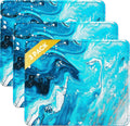 JIKIOU 3 Pack Mouse Pad with Stitched Edge, Comfortable Mouse Pads with Non-Slip Rubber Base, Washable Mousepads Bulk with Lycra Cloth, Mouse Pads for Computers Laptop Mouse 10.2x8.3x0.12in Blue Wave