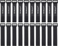 20 Pack 0.8 x 8 Inches Hook and Loop Reusable Fastening Cable Tie Down Straps by Wisdompro - Reusable, Durable Functional Ties to Keep Your Home, Office, Workspace from Tangled Messes of Cords
