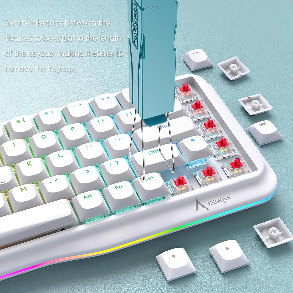 KEMOVE P10 2-in-1 Switch Puller Keycap Puller for Mechanical Keyboard, 304 Stainless Steel Key Switch Keycap Puller, Easily Remove and Replace Gaming Keyboard Switches and keycaps - Blue