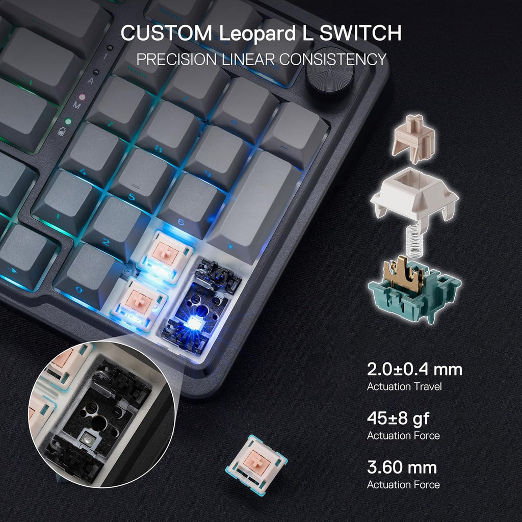Redragon K686 PRO 98 Keys Wireless Gasket RGB Gaming Keyboard, 3-Mode PBT Mechanical Keyboard w/Hot-Swap South-Facing RGB Socket, Dedicated Knob Control & 5-Layer Noise Dampening, Gradient PBT Keycaps