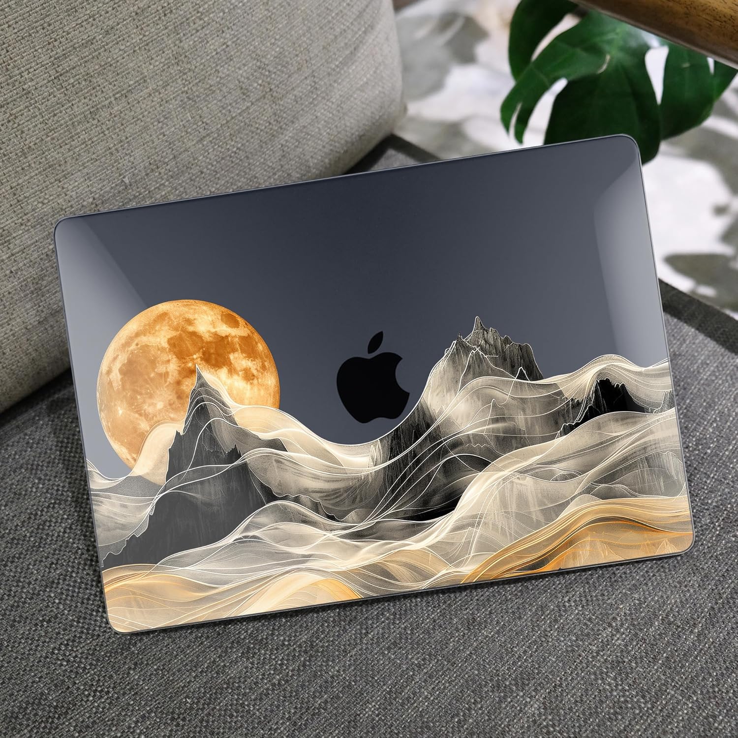 MEEgoodo Case for M4/M3/M2 MacBook Air 13.6 inch Case 2025 2024 2022, Fit Model A3240/A3113/A2681, Laptop Hard Shell with Keyboard Cover Compatible with MacBook Air 13 inch, Mystical Full Moon