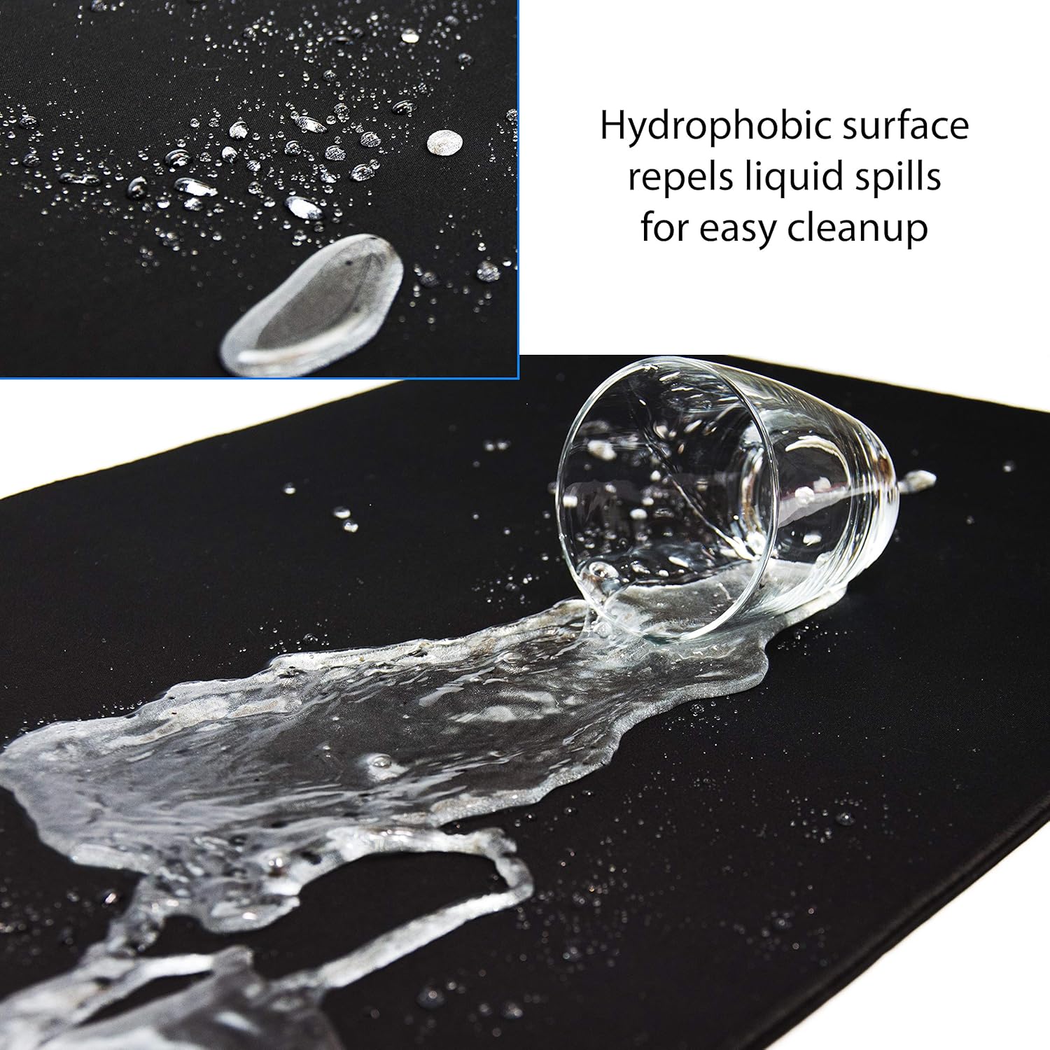 Gaming Mouse Pad (5mm) Massive 46 inch | 46x17.3x0.20 Extra Thick | Black | Stitched Edge, Large Washable Desk Mat