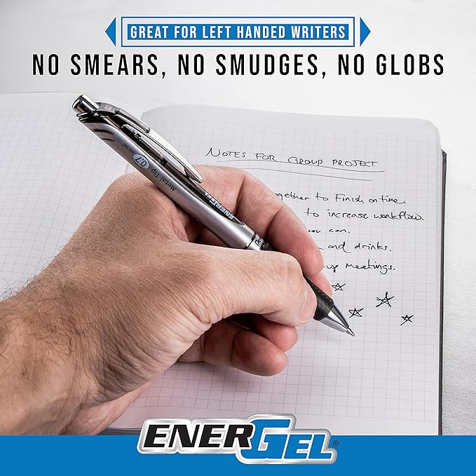 Pentel EnerGel RTX Gel Pens, 0.7 mm Metal Tip, Box of 12 - Image 6