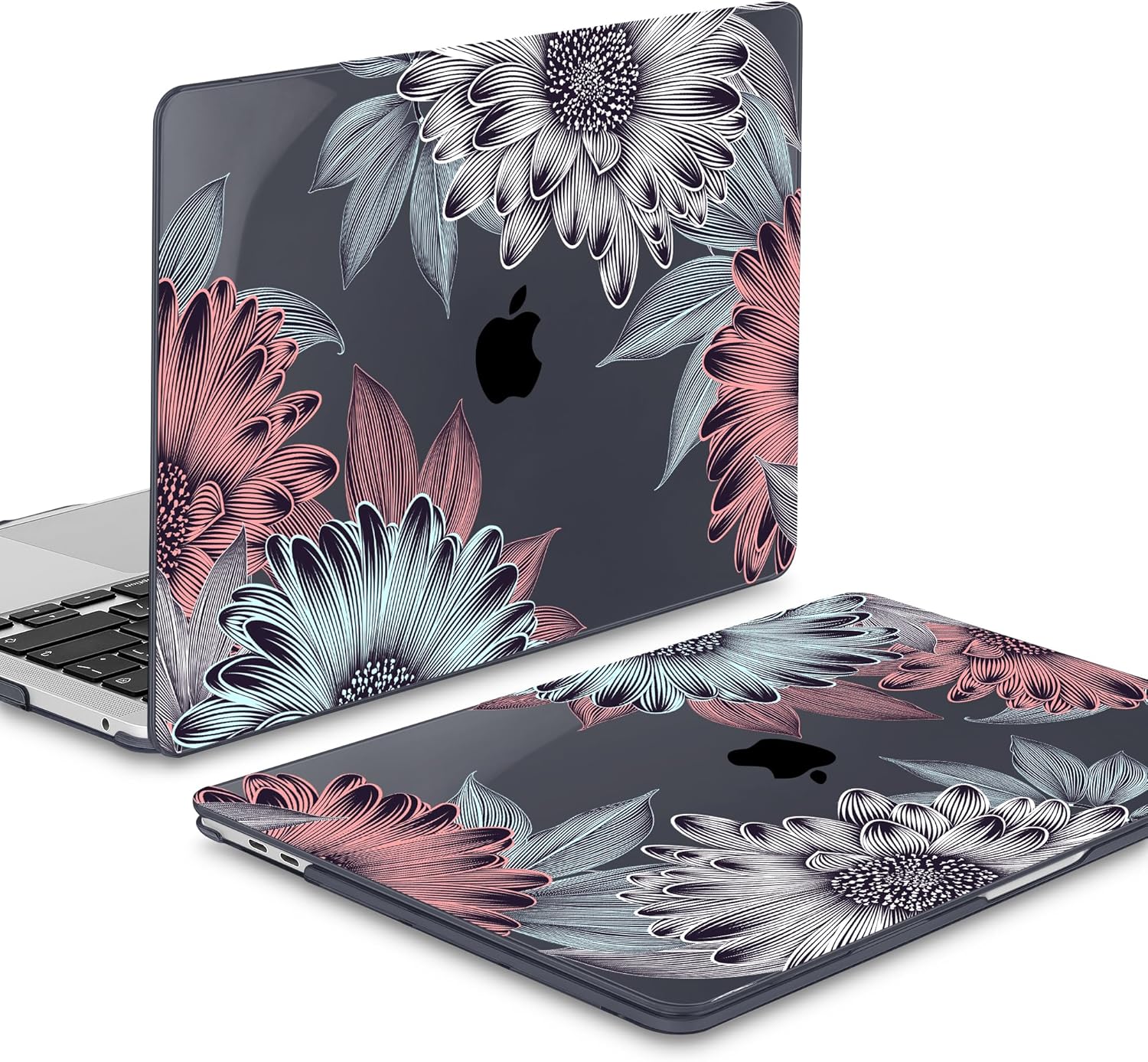 Mektron for MacBook Air 13 Case A1466/A1369 (2010-2017 Release), Snap-on Plastic Hard Shell Cover for MacBook Air 13.3 inch with Keyboard Cover,Blooming Chrysanthemums