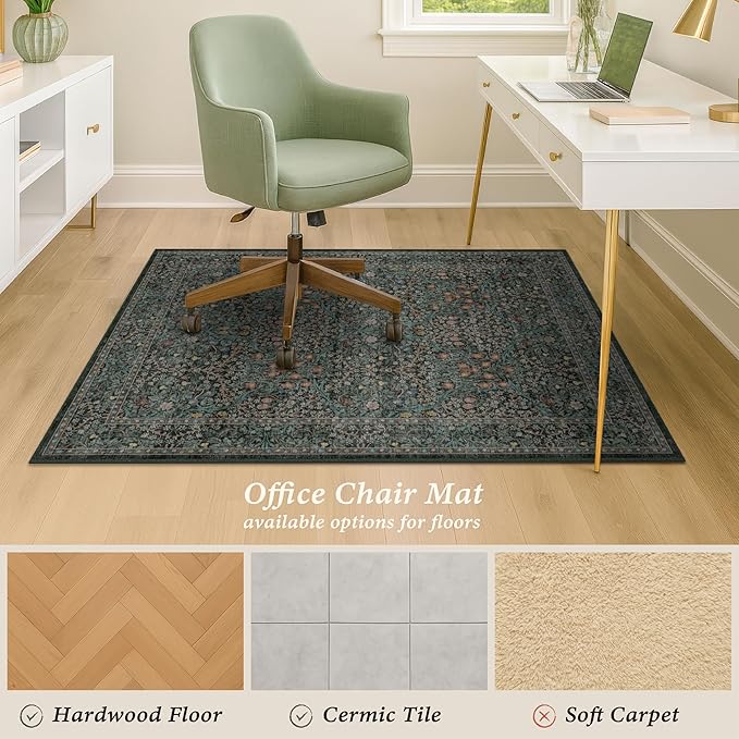 Dark Green 3x5 Office Chair Mat - Image 5