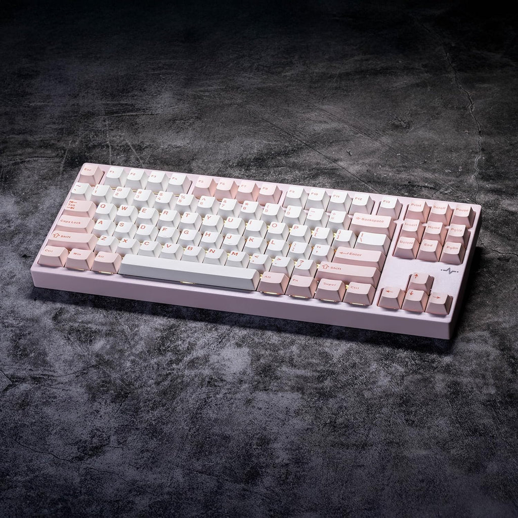 KEEBMONKEY WOBKEY Crush 80 Reboot CNC Aluminum 5-Second Quick-Release Triple-Mode Connectivity Mechanical Keyboard with Superior Acoustics (Pro Pink)