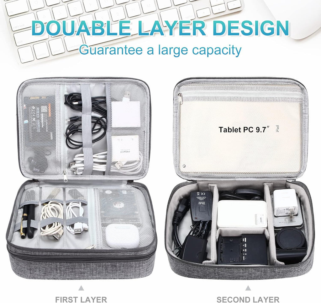 CILLA Electronics Organizer Travel, Travel Cord Organizer Case, Compact Electronics Accessories Bag for Cable, Cord, Charger, Phone