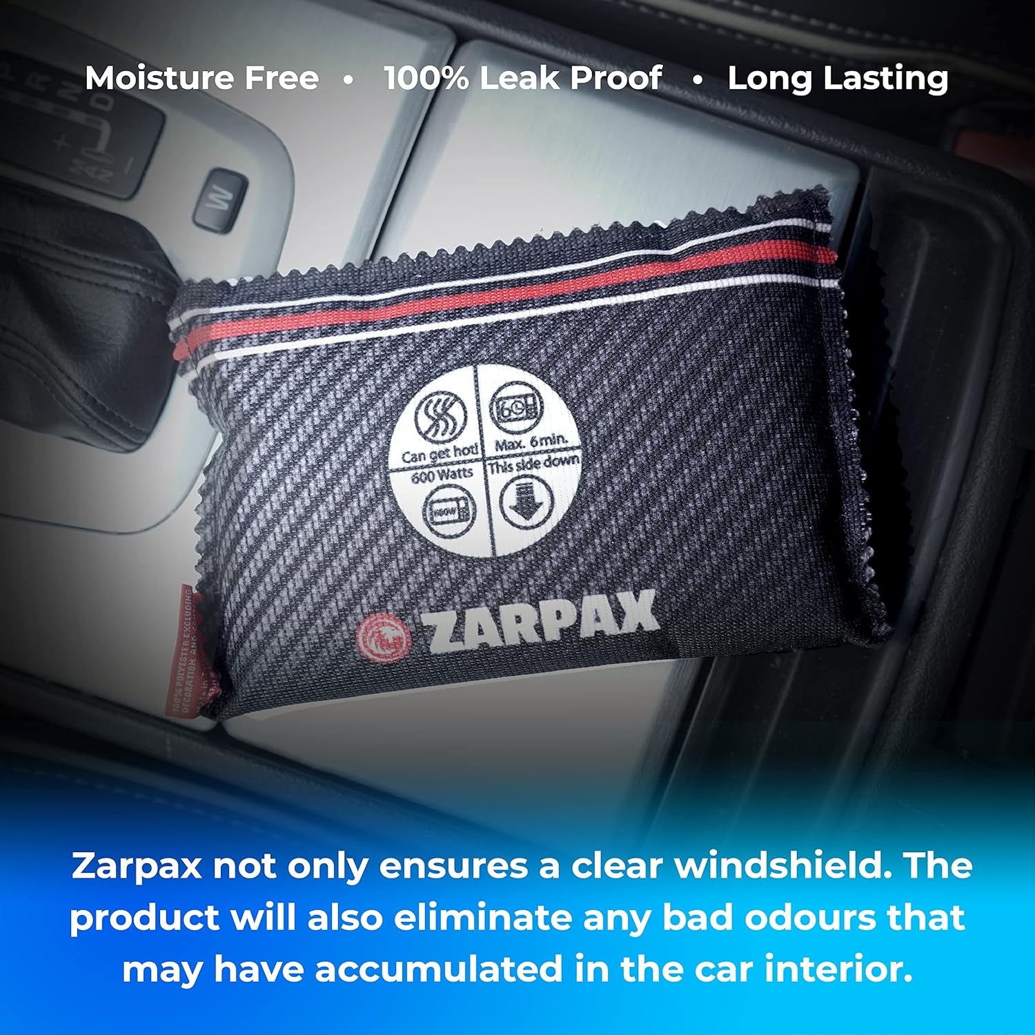 Reusable Car Dehumidifier - Rechargeable Dehumidifier for Car, Trucks, and RVs - Prevent Damp & Moisture on Windscreens with this Portable Moisture Absorber for Car - Dark Grey, 8x