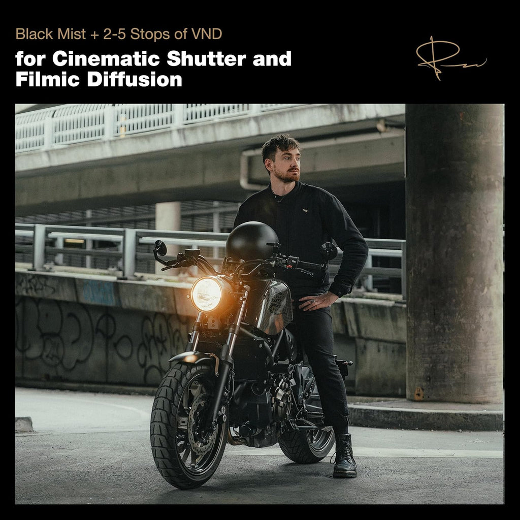 PolarPro 82mm Peter McKinnon Mist VND Camera Filter - 2-5 Stop Variable Neutral Density Lens Filter for DSLR/Mirrorless Pro Video – for Cinematic Shutter Speed Control + Diffusion