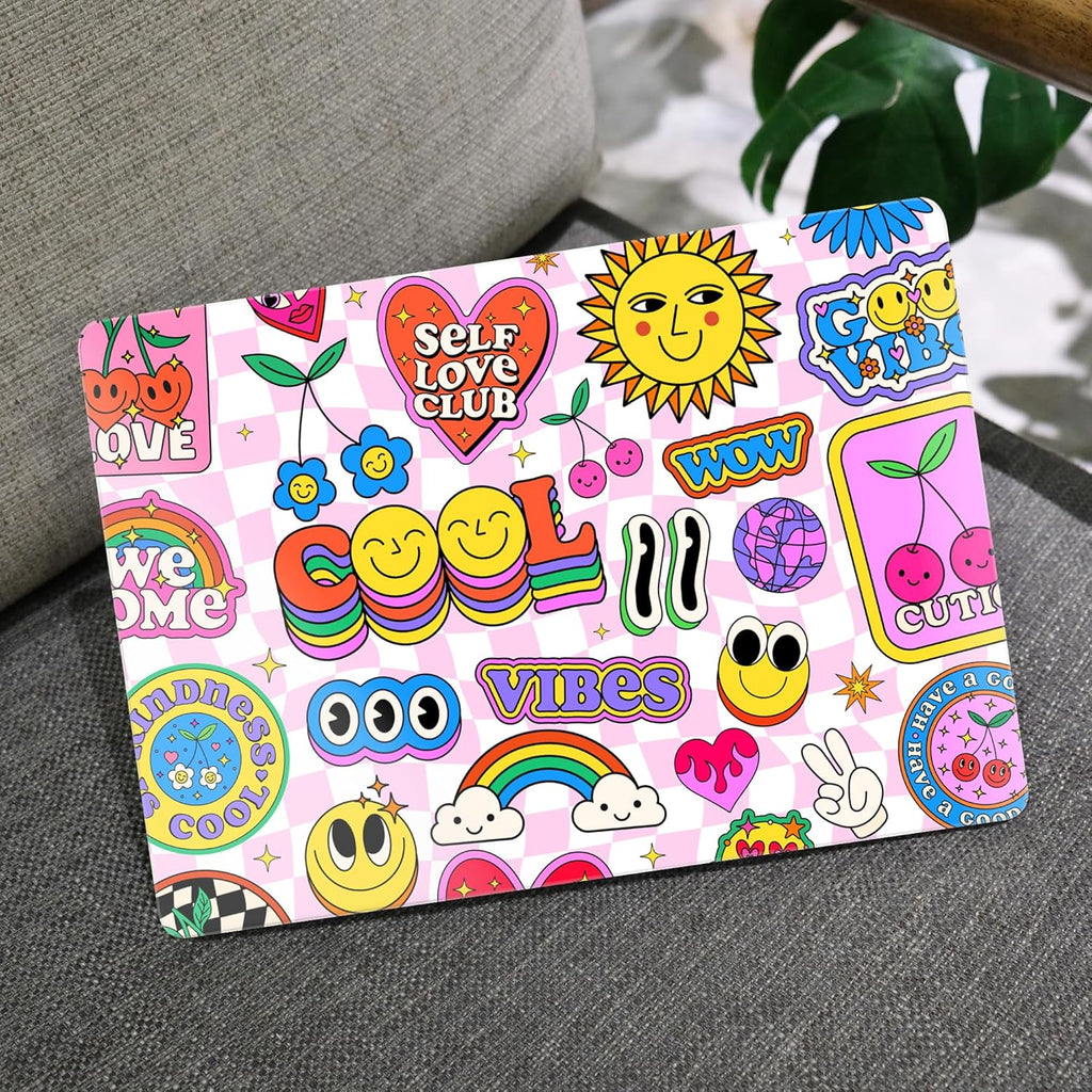 MEEgoodo Case for M4/M3/M2 MacBook Air 13.6 inch Case 2025 2024 2022, Fit Model A3240/A3113/A2681, Laptop Hard Shell with Keyboard Cover Compatible with MacBook Air 13 inch, Pattern Stickers