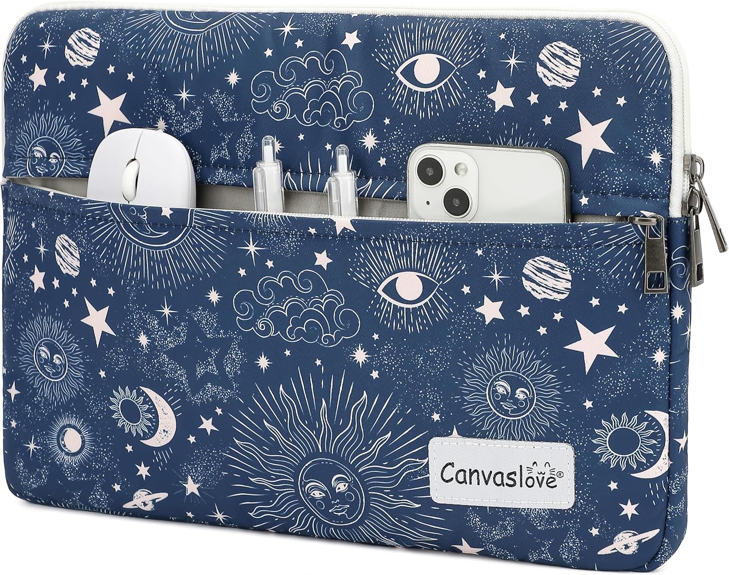 Canvaslove Laptop Sleeve Case Cover with Pocket for MacBook Pro 14 inch and 14 inch-14.4 inch HP, Lenovo, Dell, ASUS, Acer Notebook Computer（Sol De Mayo）