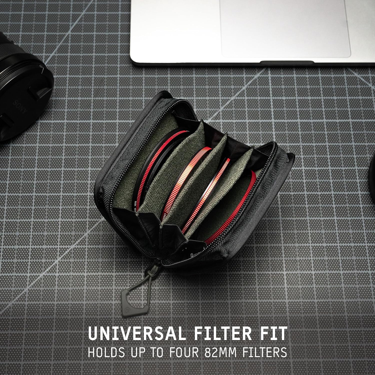WANDRD Lens Filter Case - Store 4 Filters in Your Camera Backpack or Camera Case, Protect Photography Accessories from Scratches, Dust & Impact (Wasatch Green)