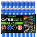 GearIT 50-Pack, Cat5e Ethernet Patch Cable 1 Foot - Snagless RJ45 Computer LAN Network Cord, Blue - Compatible with 48 Port Switch POE Rackmount 48port Gigabit