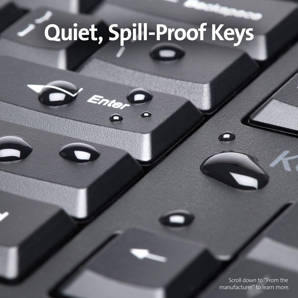 Kensington Pro Fit Ergonomic Wired Keyboard- Black (K75400US)