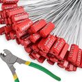 60 Pieces Security Cable Seals, Metal Number security tags for Truck, Trailers, Cargo, Containers, Vans, Oil Tank, Milk Vehicle (Red, 60 Pack)