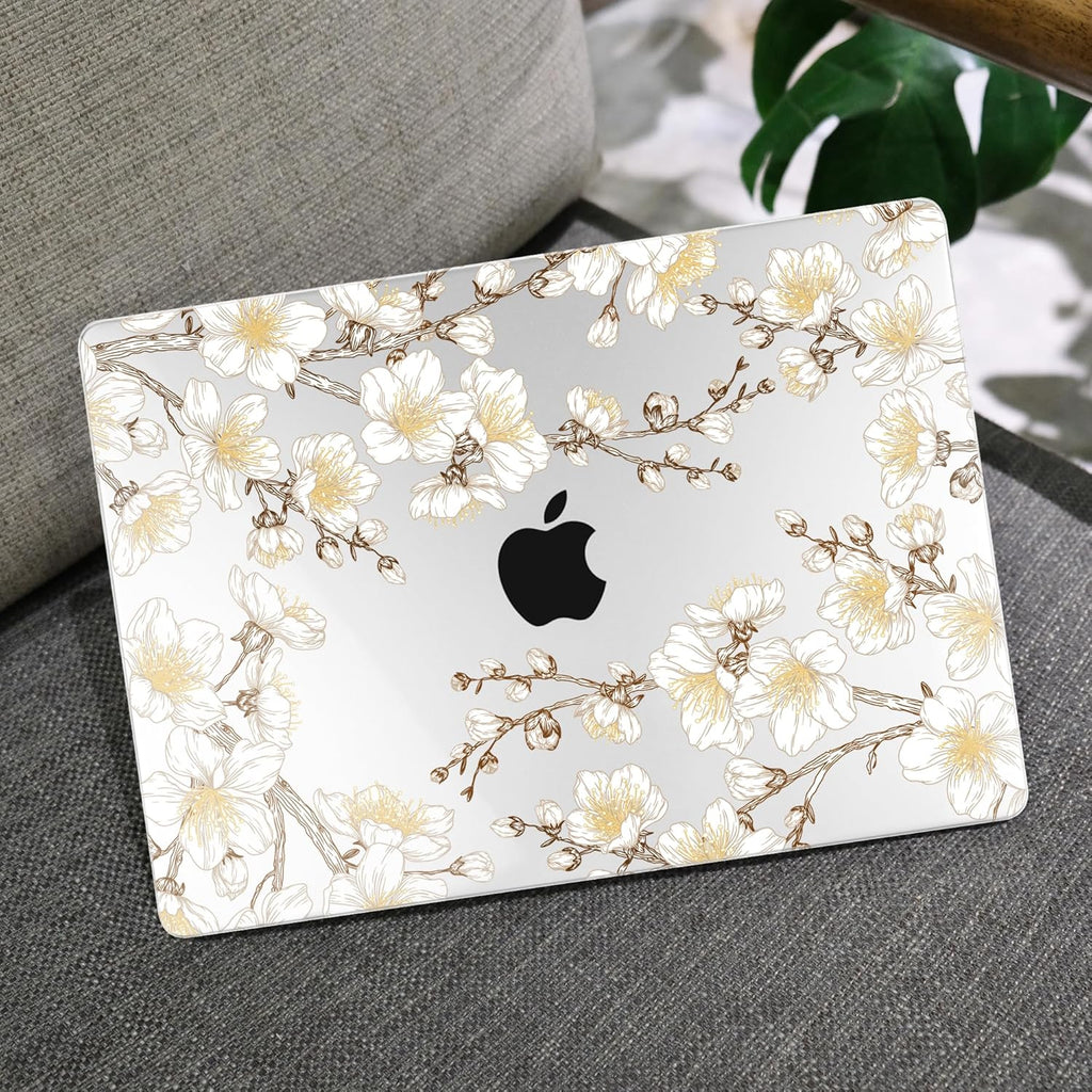MEEgoodo Case for MacBook Air M4/M3/M2 13.6 inch 2025 2024 2022, Fit Model A3240 A3113 A2681, Compatible with MacBook Air 13 inch, Laptop Hard Shell Case with Keyboard Cover, Cherry Branches