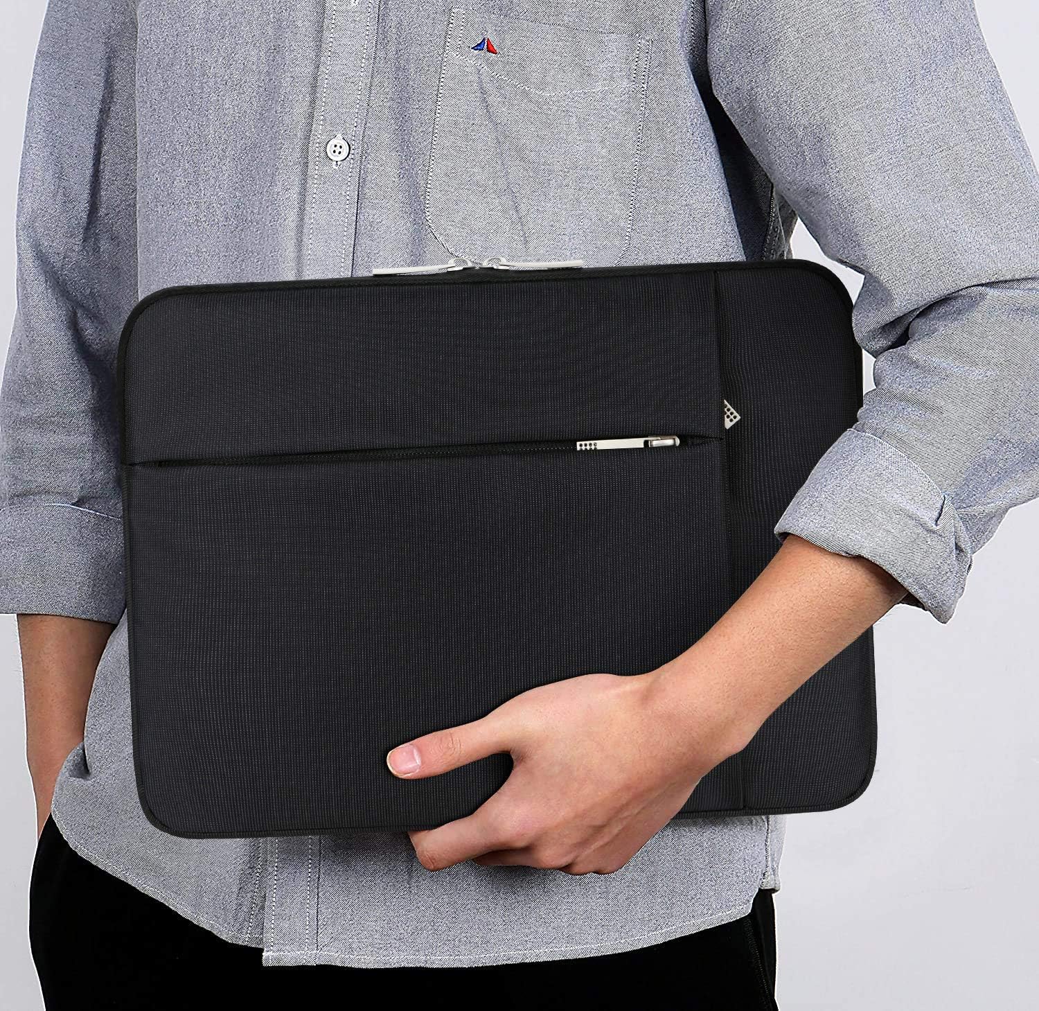 Lacdo Laptop Sleeve Case for 14 inch New MacBook Pro M4/M3/M2/M1 Chips Pro Max A3112 A3401 A3185 A2918 A2992 A2779 2024-2021, 13.8" 13.5" Microsoft Surface Laptop 7th 6 5 4 3 Computer Bag, Black