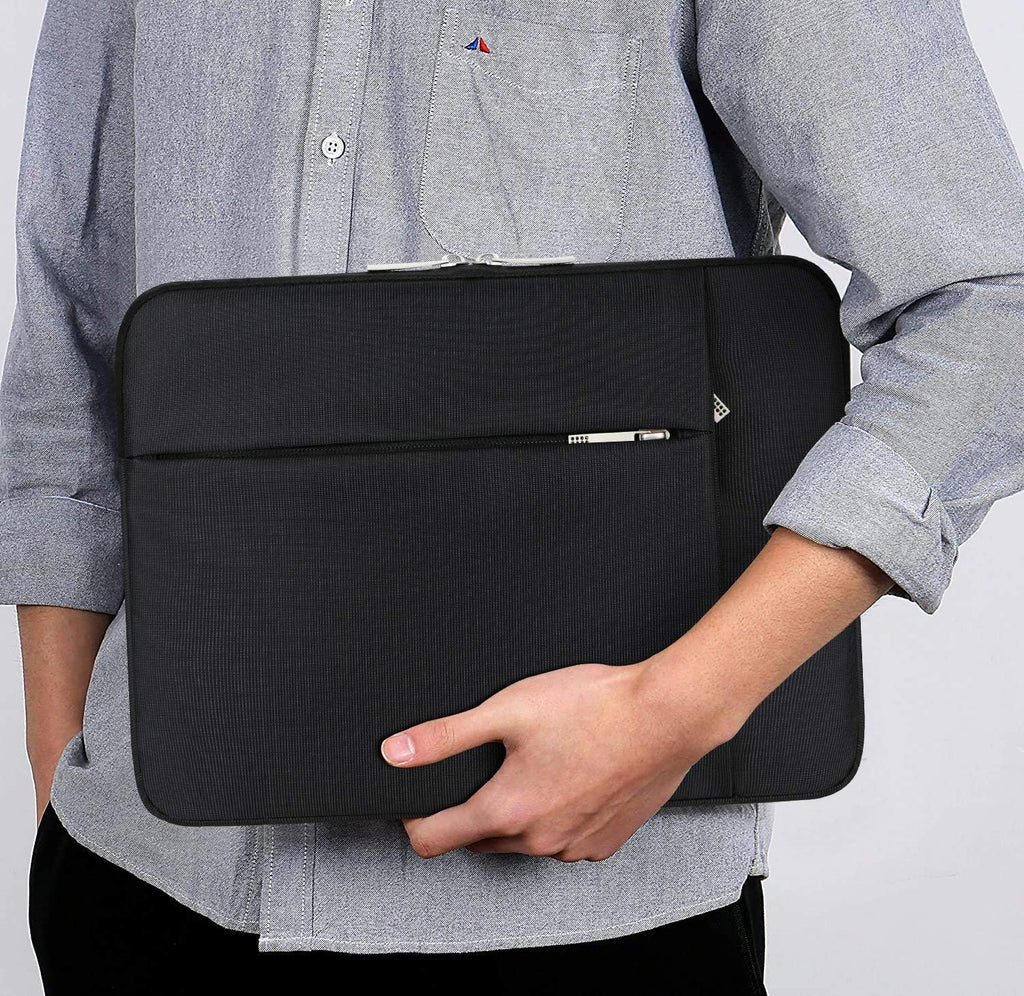Lacdo 15-15.6 Inch Laptop Sleeve Case for Acer HP Lenovo Dell ASUS Laptop, Acer Aspire 15, HP Pavilion/Envy 15, Dell Inspiron/Latitude 15, Lenovo IdeaPad 15, ASUS ZenBook 15 Computer Bag, Black