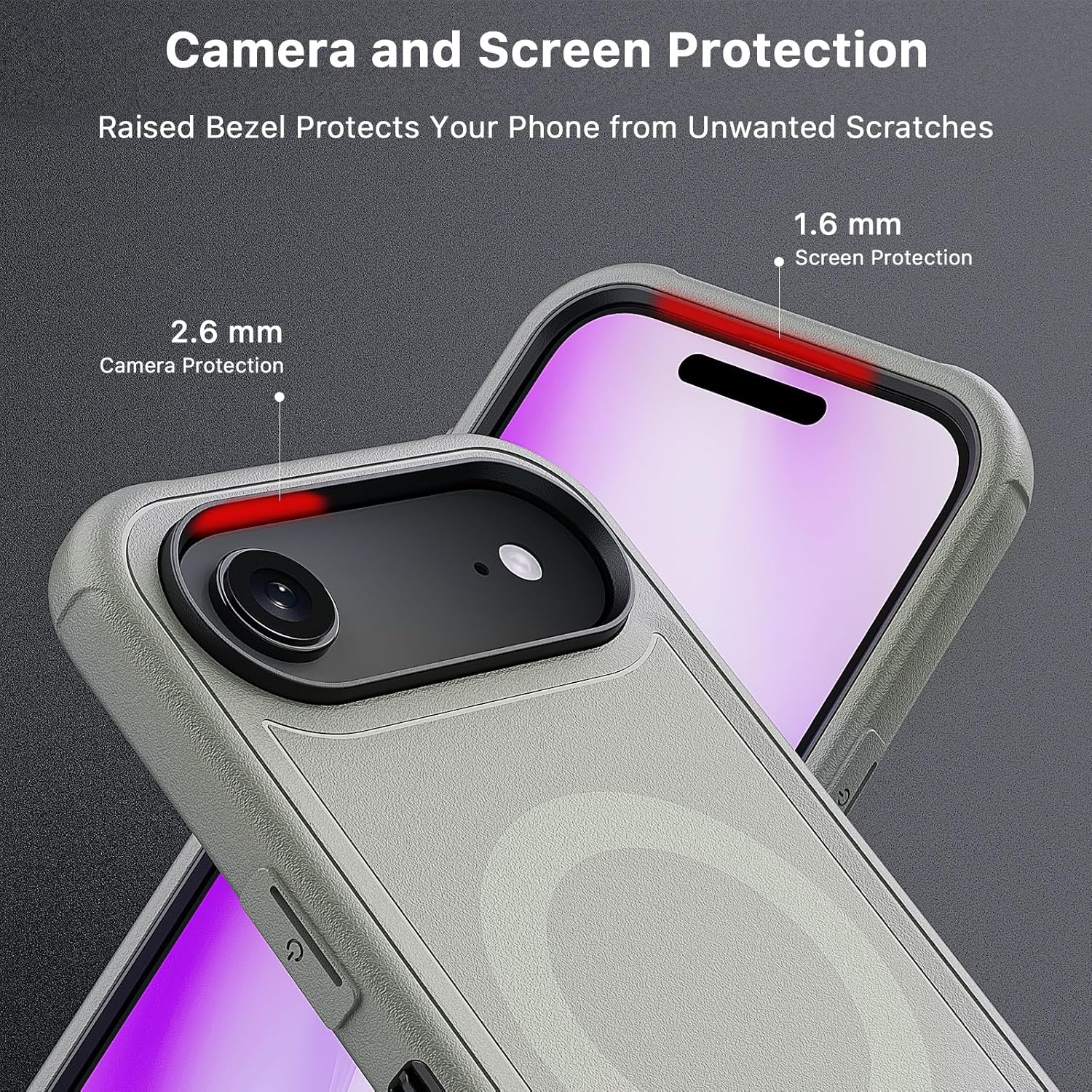 M MYBAT PRO for iPhone Air Case with Belt Clip Holster,[Compatible with Magsafe] w/Screen Protector,Anti-Drop,Shockproof,w 360°Rotating Kickstand,Heavy Duty Protection (Natural Titanium)
