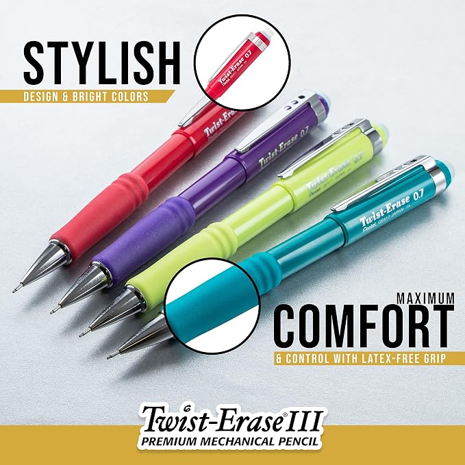 Pentel Twist-Erase III Mechanical Pencil, Box of 12 - Image 5