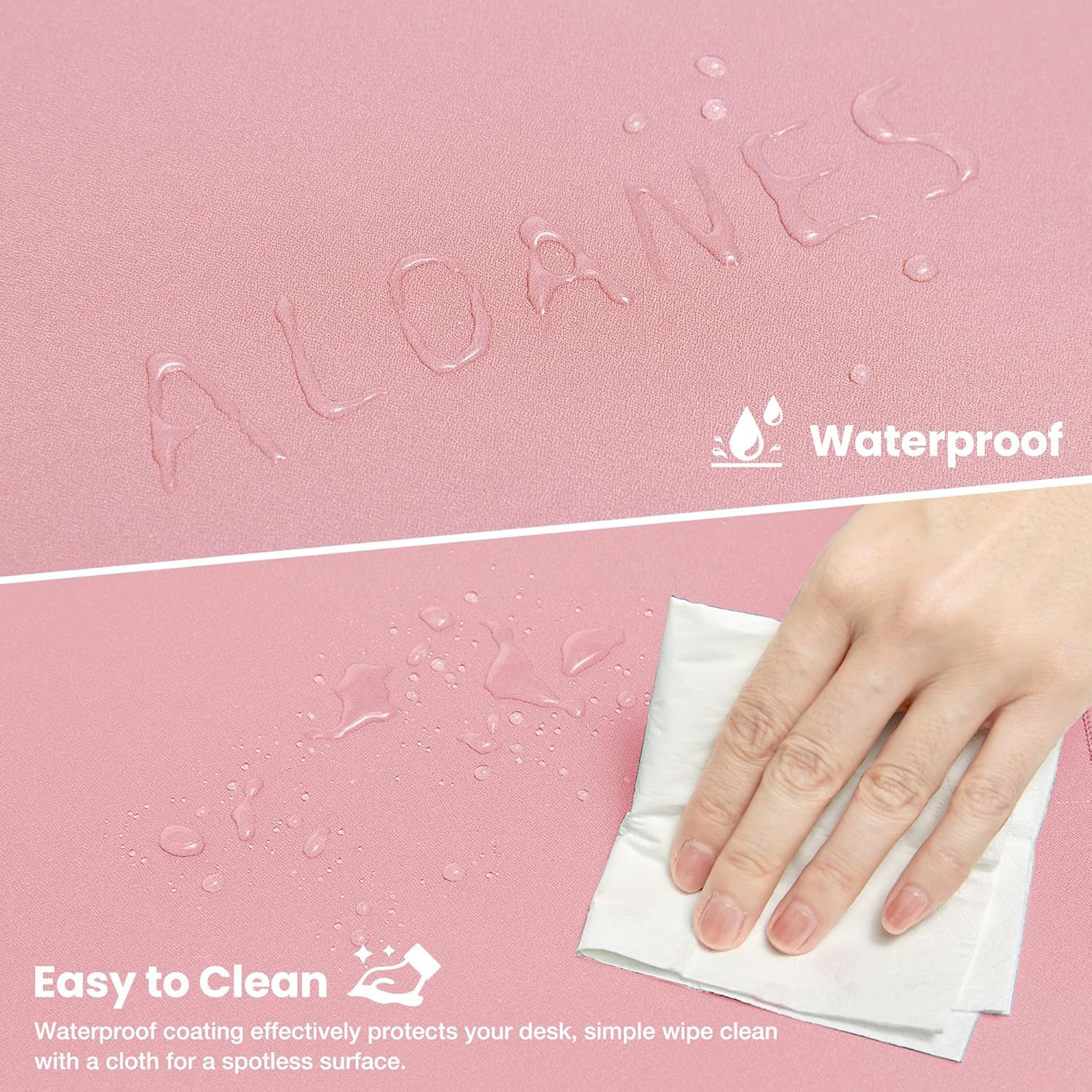 ALOANES Waterproof Mouse Pad with Durable Stitched Edge, Large Gaming Keyboard Pad, Non-Slip Rubber Base Mouse Mat, Extended Desk pad for Gamer, Office & Home, Dark Rose Mousepad 27.6''x11.8''x0.12''