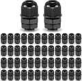 QILIPSU 50pcs 1/4" NPT Cable Gland Waterproof IP68 Nylon Cable Pass Through Cord Grip Connector Strain Relief Wire Grommet
