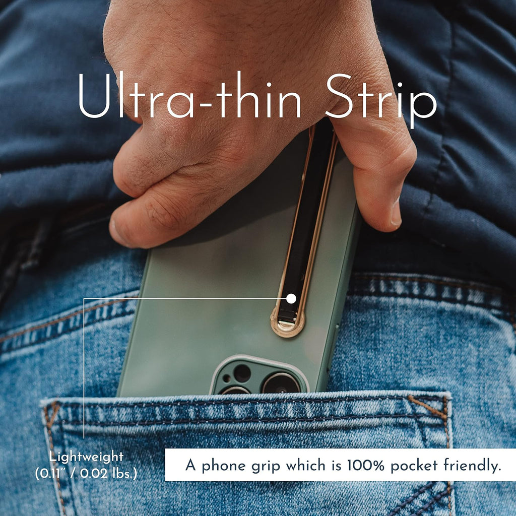 SleekGrip Premium: Swappable Phone Stand & Phone Grip - Ultra Thin Convertible Grip Holder Fits Most iPhone and Android Cases, Phone Strap Compatible with Wireless Chargers and Car Mounts