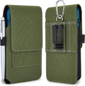BECPLT for iPhone 17 Pro 17 16/15/14/13/12/11 Pro Belt Case Nylon Phone Holster with Belt Clip and Belt Loops Cell Phone Holder Carrying Pouch for Galaxy S25 S24 S23 S22 S21 S20 - Green