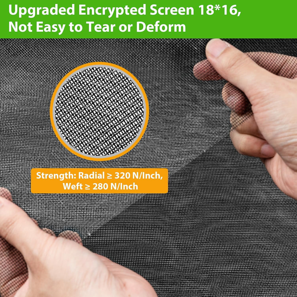 Replacement Window Screens, 59X106 Inch Durable Window Screen Mesh for Patio Porch Door Windows, DIY Adjustable Fiberglass Screen Repair Kit Sliding Net Roll Pet, Black by Ouskr