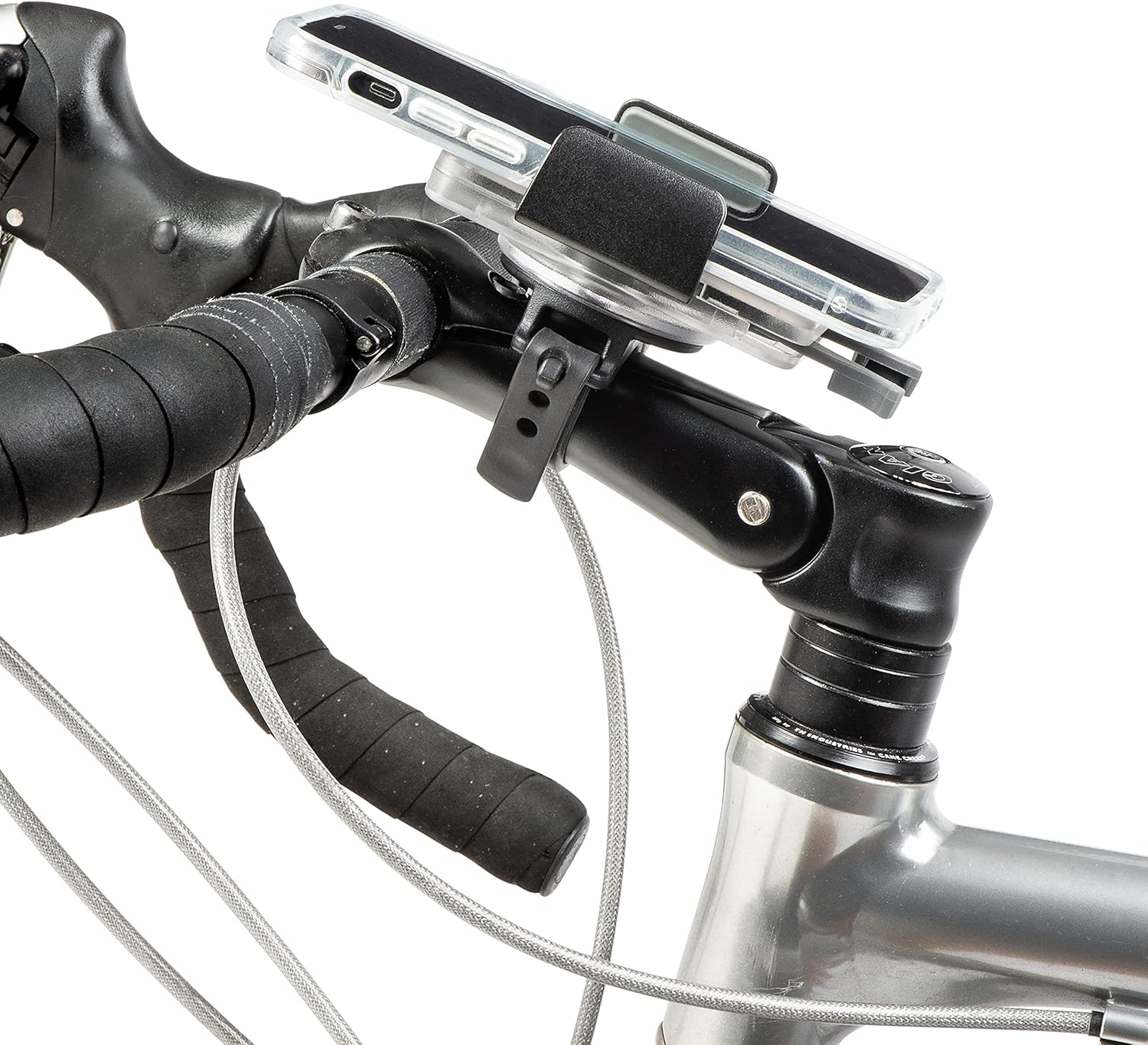 Nite Ize Squeeze Rotating Smartphone Bar Mount - Bike Mount Phone Holder for Handlebars - Phone Holster Accessories - Rotating Phone Holder with Easy-to-Squeeze Levers - Translucent