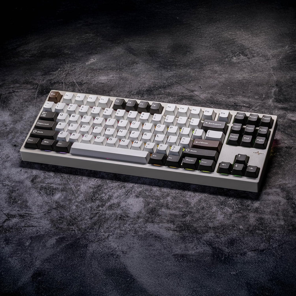 KEEBMONKEY WOBKEY Crush 80 Reboot CNC Aluminum 5-Second Quick-Release Triple-Mode Connectivity Mechanical Keyboard with Superior Acoustics (Pro White)