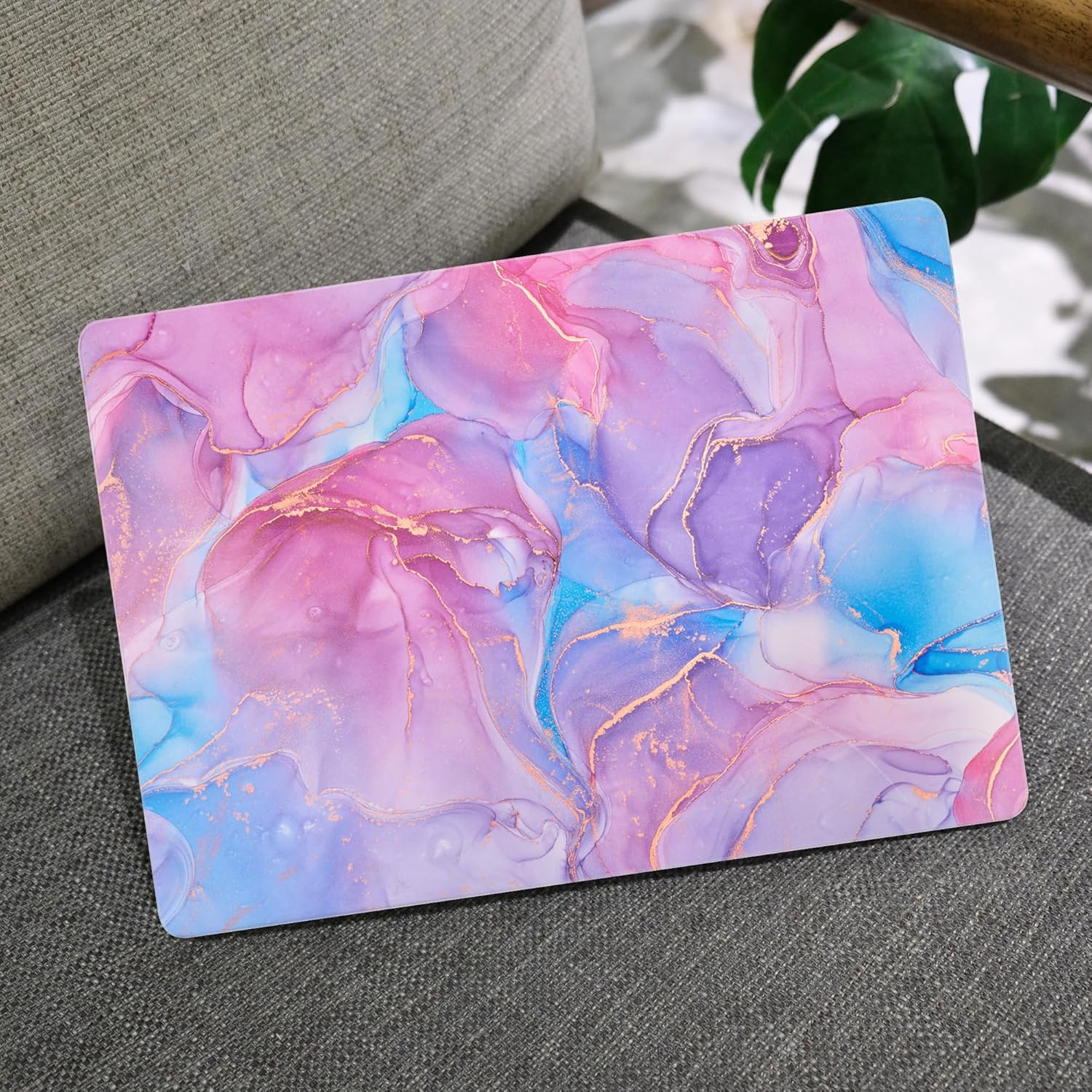 MEEgoodo Case for MacBook Air M4/M3/M2 13.6 inch 2025 2024 2022, Fit Model A3240 A3113 A2681, Compatible with MacBook Air 13 inch, Laptop Hard Shell Case with Keyboard Cover, Pink Marble Texture