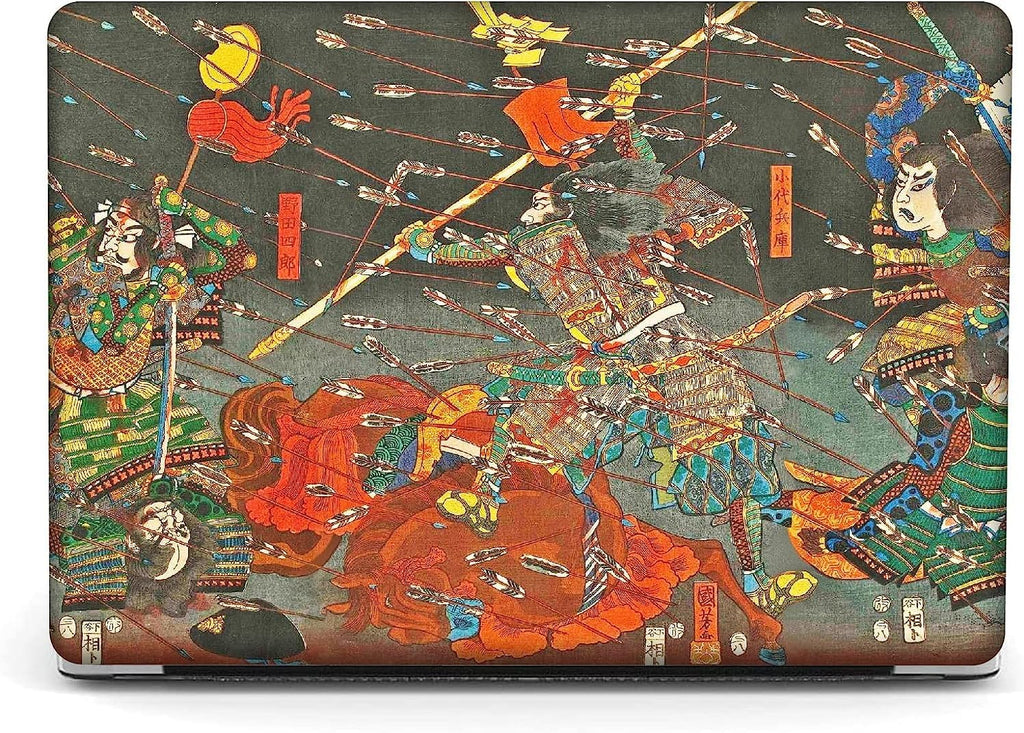Berkin Arts for MacBook Air 15 inch Case 2025 2024 2023 Release M4 A3241 M3 A3114 M2 A2941 with Keyboard Cover & Screen Protector Ukiyo-e (The Kusunoki's Final Attack by Kuniyoshi)