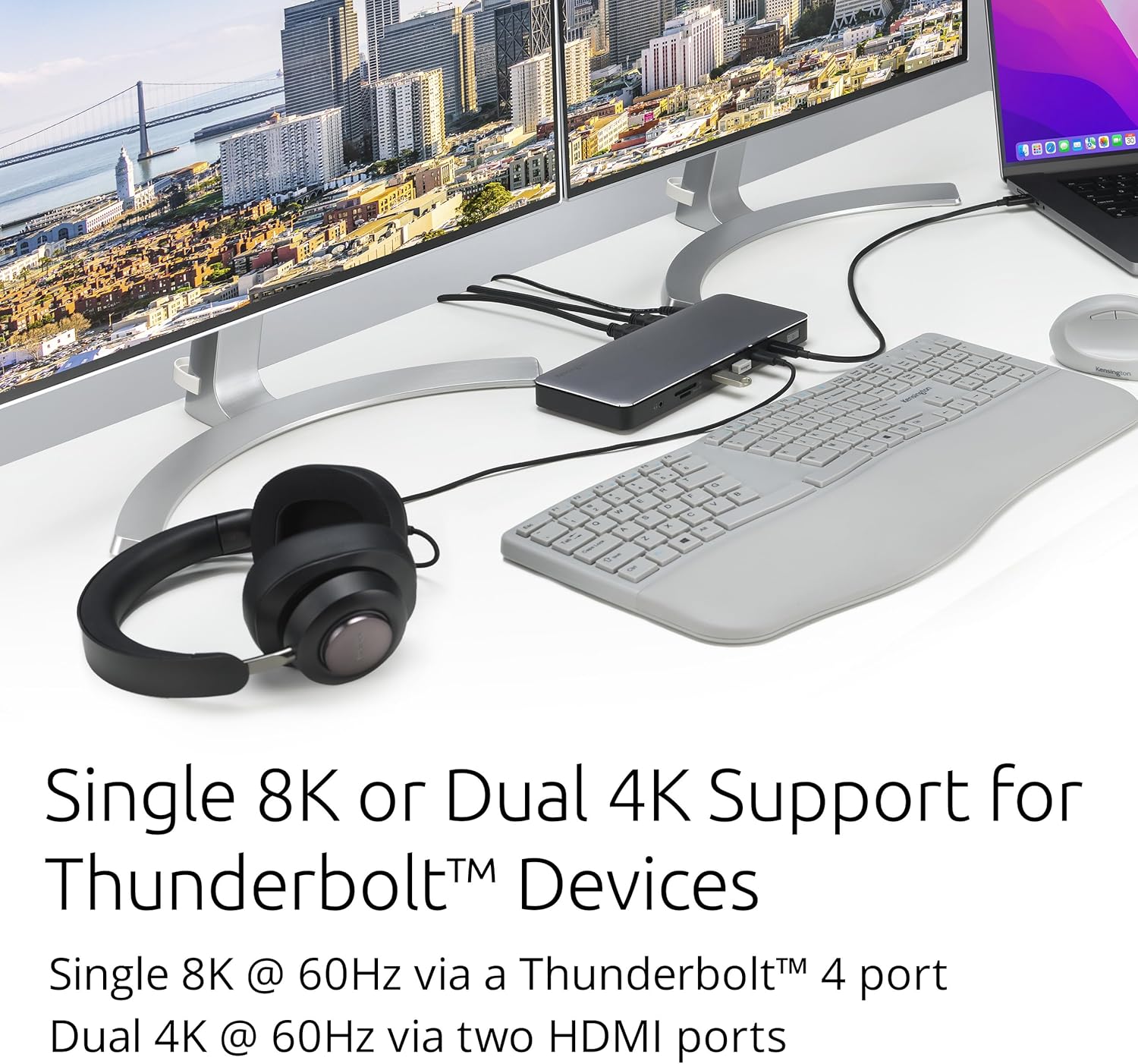 Kensington SD5768T EQ Thunderbolt 4 Docking Station, Dual 4K@60Hz via HDMI/TB4 Ports, 96W Charging, SD/Micro SD Card Slots, Ethernet, Audio, Supports Thunderbolt Share (K35381NA)