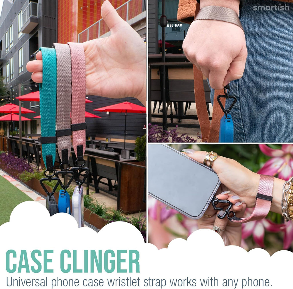 Smartish Phone Wristlet - Case Clinger - Universal iPhone Holder with Detachable Wrist Strap Loop with Phone Insert Unisex Gift for All Phone Cases iPhone, Galaxy, Pixel - Mauve It or Lose It