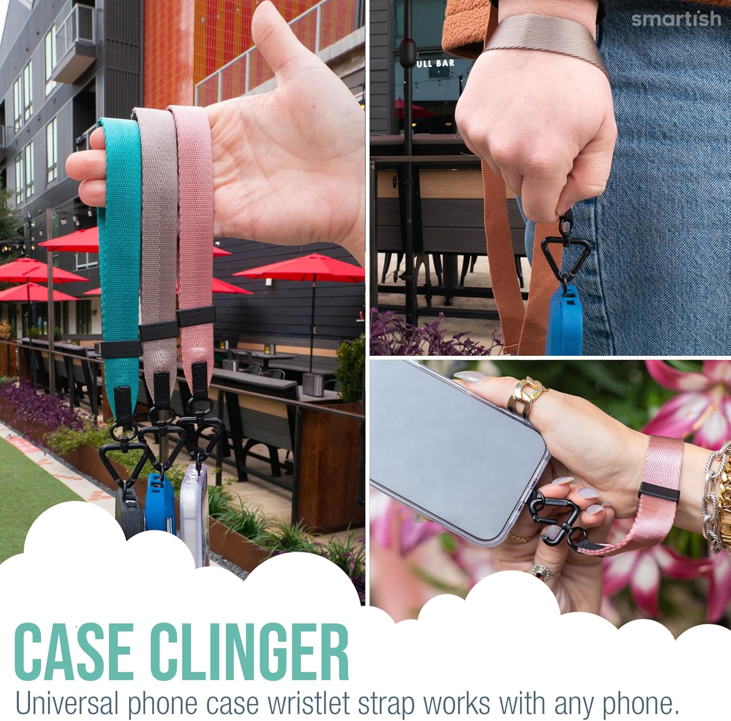 Smartish Phone Wristlet - Case Clinger - Universal iPhone Holder with Detachable Wrist Strap Loop with Phone Insert Unisex Gift for All Phone Cases iPhone, Galaxy, Pixel - Mauve It or Lose It