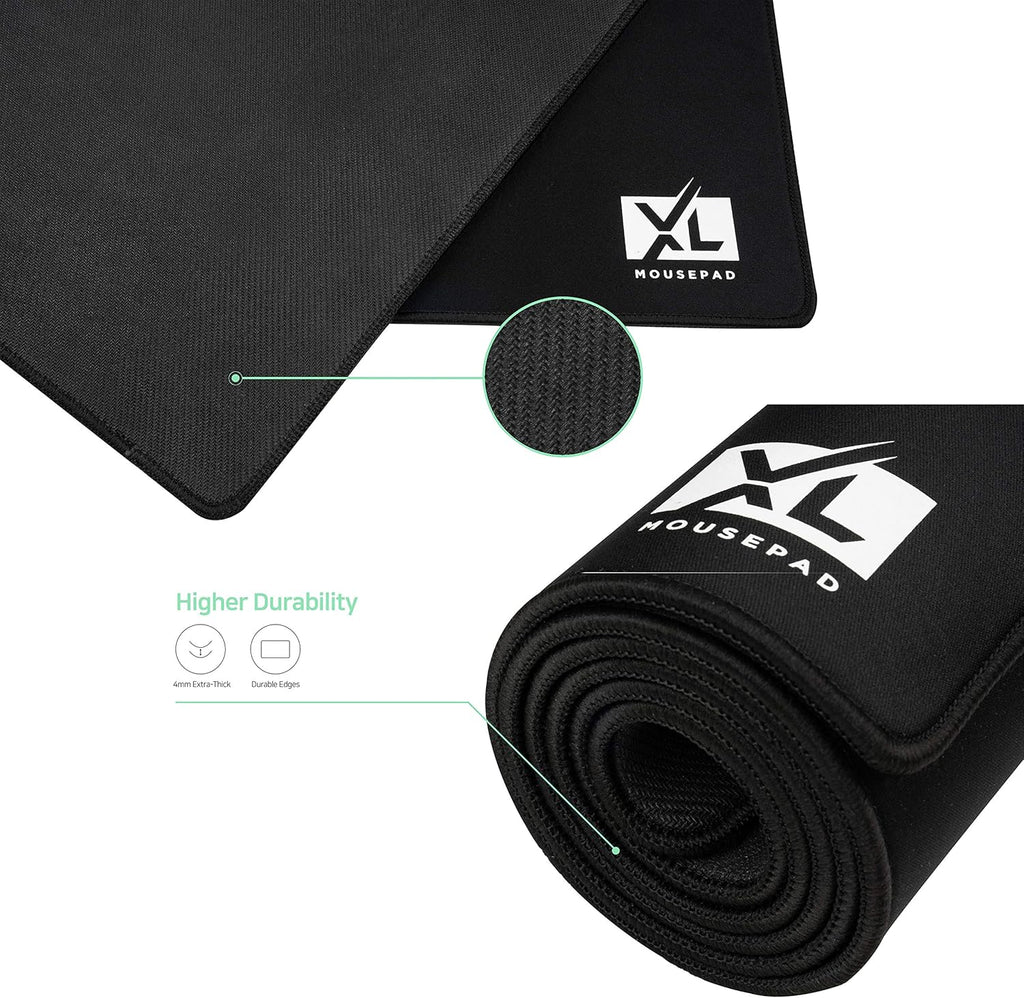 Big Desk Mouse Pad Extra Large for Gaming(60'' x 30'') - Super Thick Giant Mousepad for Full Desk with Rubber Base (Black, 4XL)