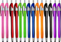Skoloo Electronic Screen Touch Stylus,14 Pack 2 in 1 Slim Long Click Ink Stylus Ballpoint Pen For Universal Android Touch Screen Tablet Smartphone, Google Nexus, Samsung Galaxy, HTC, Multi-colored