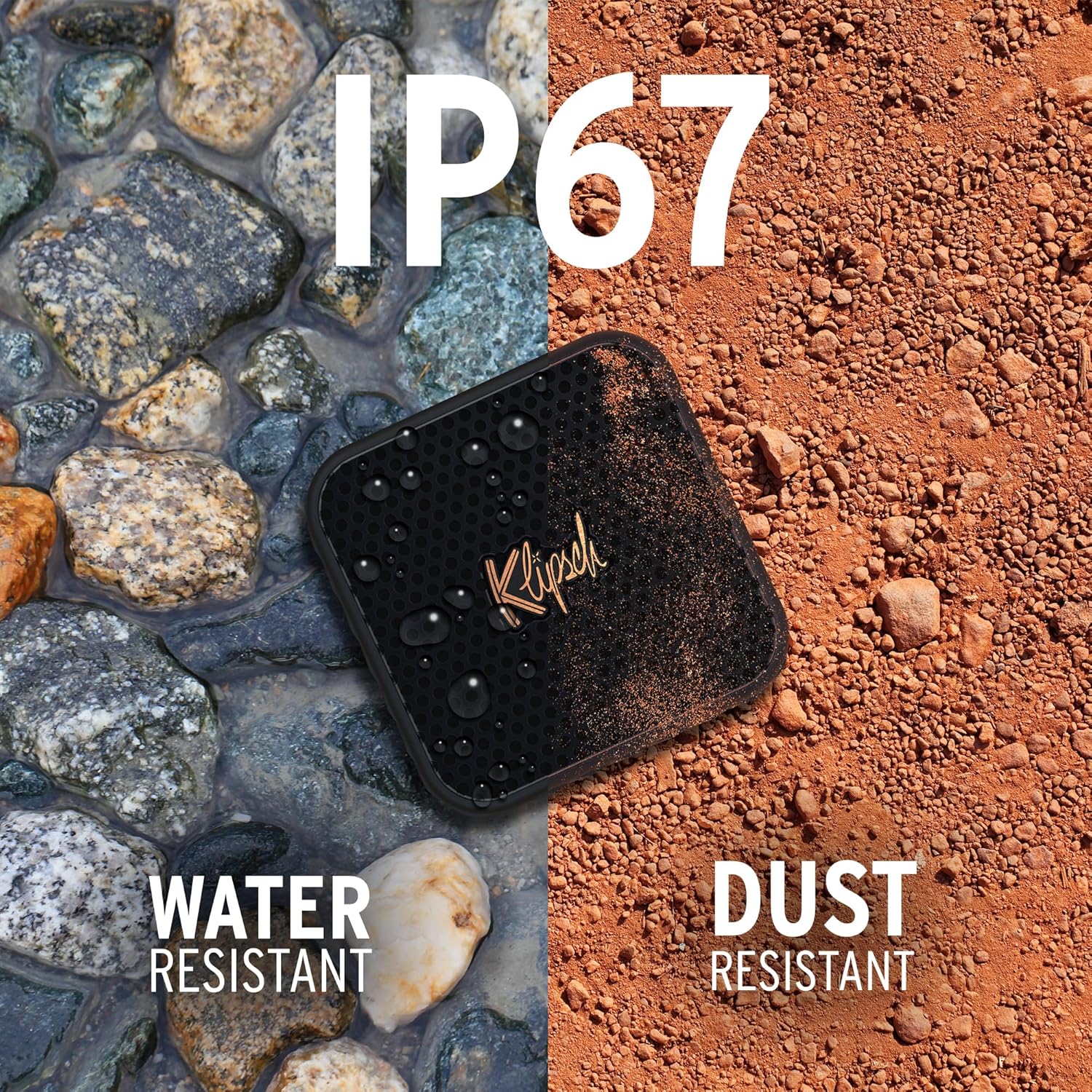 Klipsch The Austin Portable Bluetooth Speaker with a 1.5" Full Range Driver, IP67 dust and Waterproof Rating, 12 Hours of Playtime for a Premium Live Concert Experience