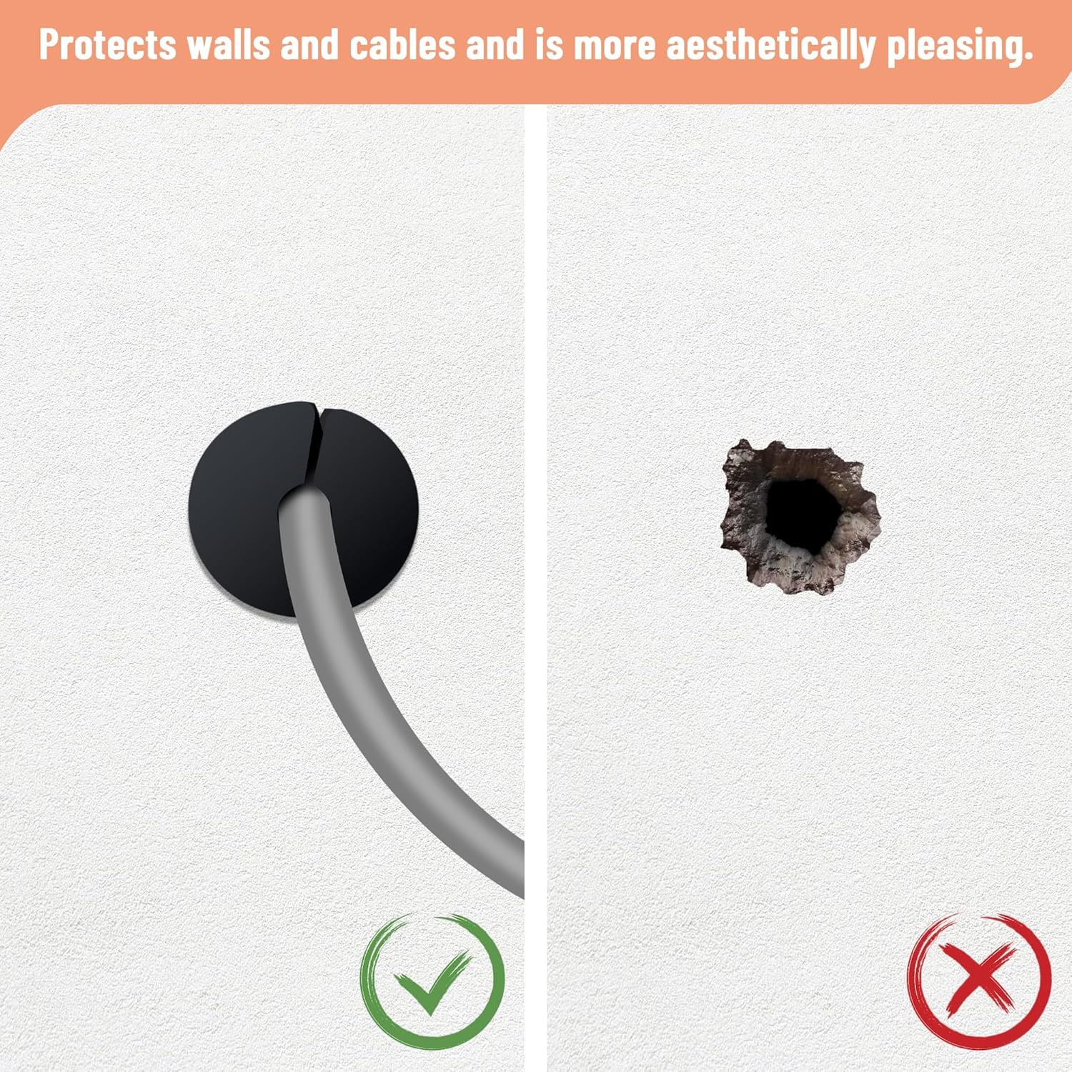 Cable Grommet Routing Kit for Starlink for 3/4 inch Wall Hole, Starlink Accessories, Silicone Cable Wall Pass, Starlink Anti-Slip Wall Grommets for Cables (3/4 inch) 2 Pcs (Pack of 2)